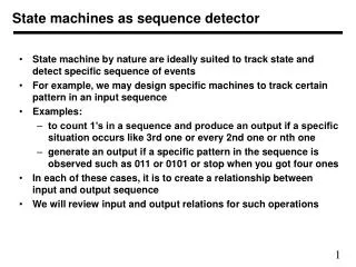 State machines as sequence detector