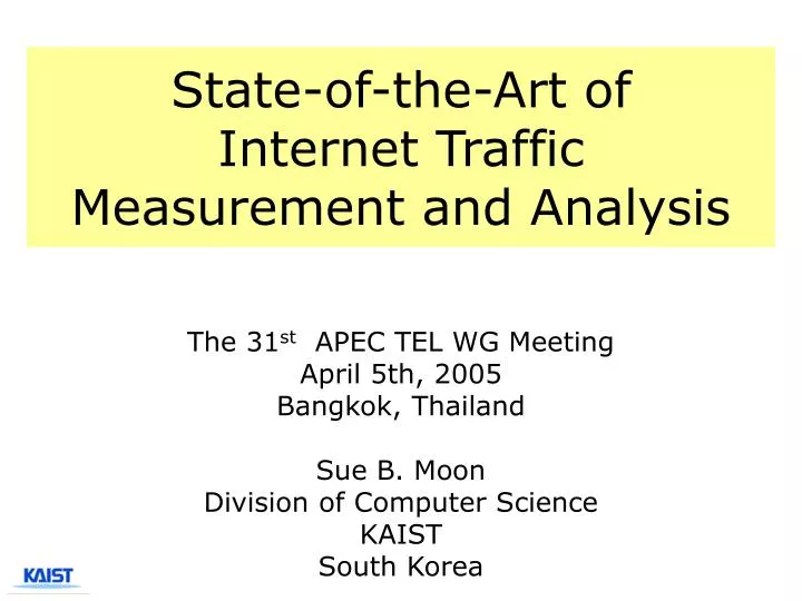 state of the art of internet traffic measurement and analysis