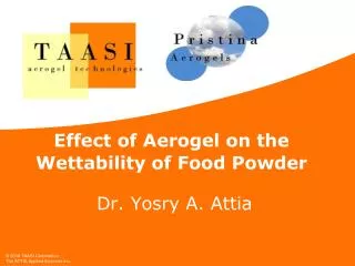 Effect of Aerogel on the Wettability of Food Powder