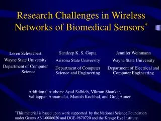 Research Challenges in Wireless Networks of Biomedical Sensors *