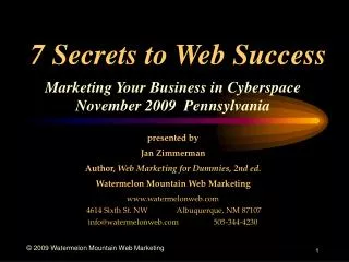 7 Secrets to Web Success