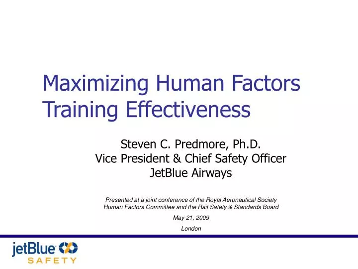 maximizing human factors training effectiveness