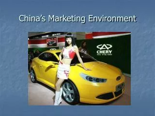 China’s Marketing Environment
