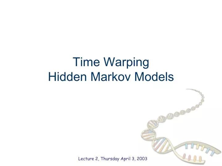 time warping hidden markov models