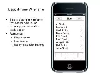 Basic iPhone Wireframe