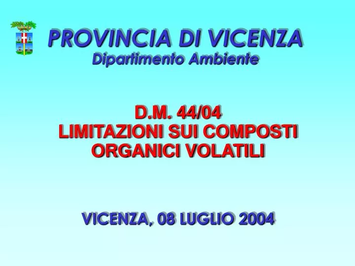 provincia di vicenza dipartimento ambiente