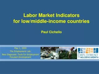 Labor Market Indicators for low/middle-income countries Paul Cichello