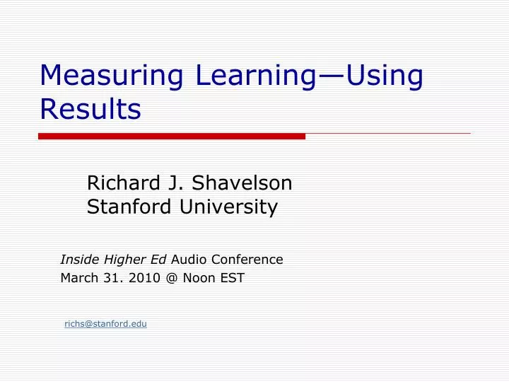 measuring learning using results