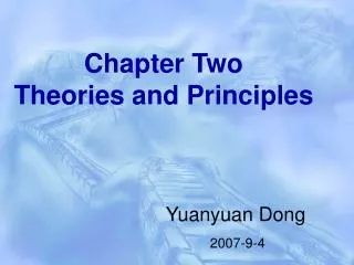 Chapter Two Theories and Principles
