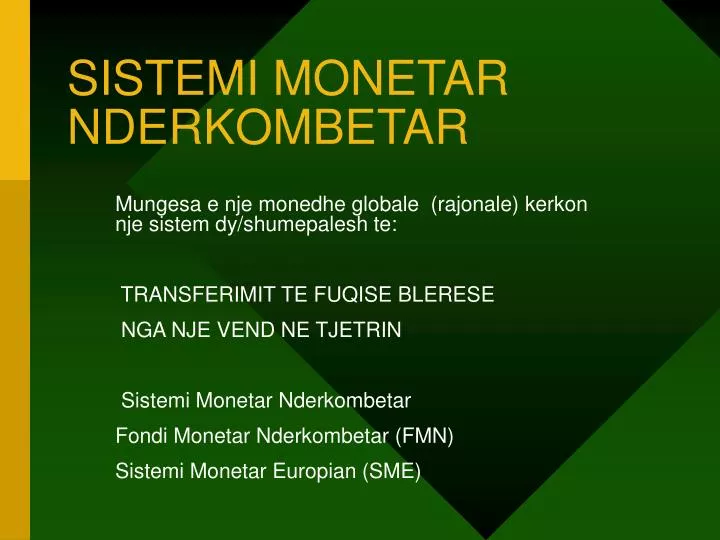 sistemi monetar nderkombetar