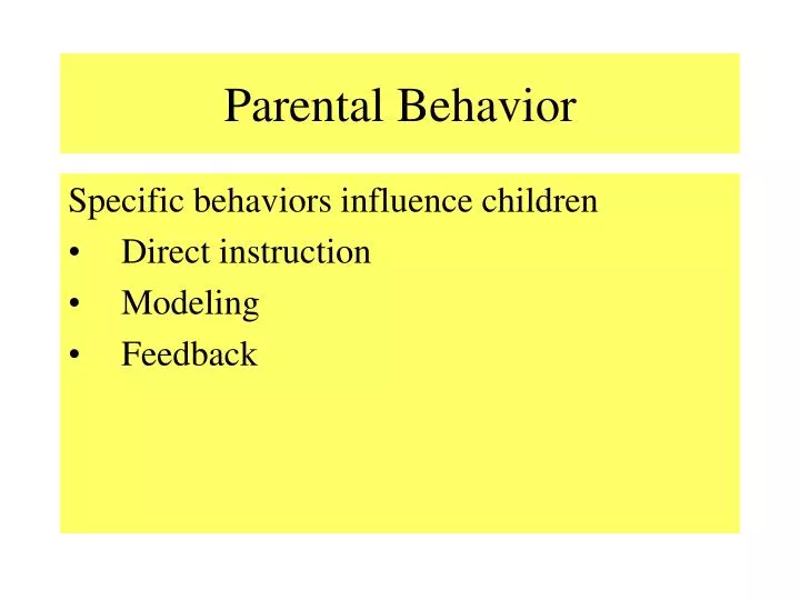 parental behavior