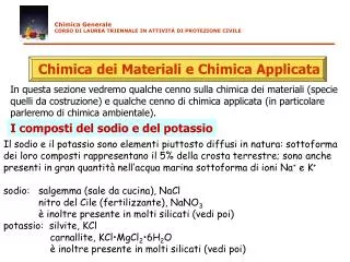 Chimica dei Materiali e Chimica Applicata