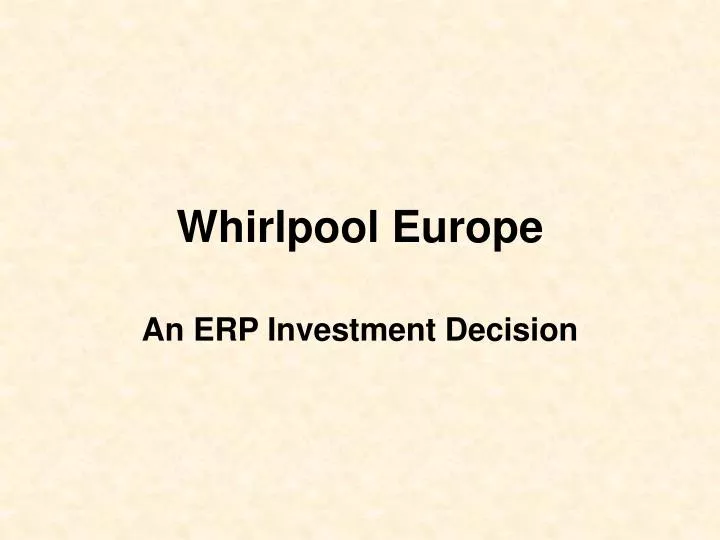 whirlpool europe