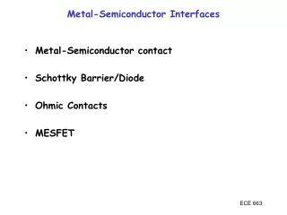 Metal-Semiconductor Interfaces