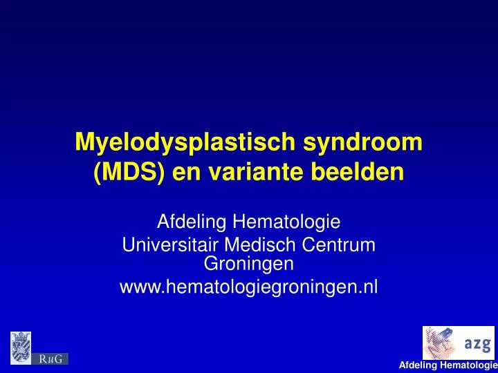 myelodysplastisch syndroom mds en variante beelden