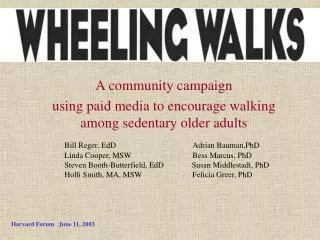 A community campaign using paid media to encourage walking among sedentary older adults