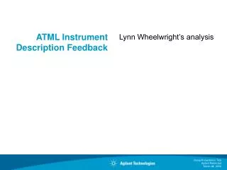 ATML Instrument Description Feedback