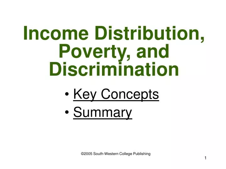 income distribution poverty and discrimination