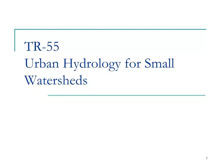 tr 55 urban hydrology for small watersheds