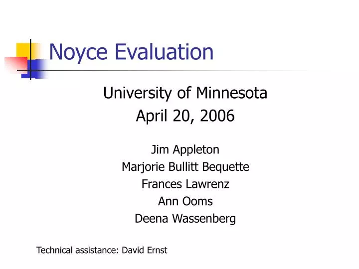 noyce evaluation