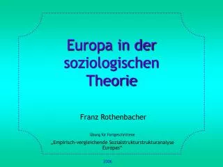 Europa in der soziologischen Theorie
