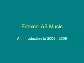 Edexcel AS Music