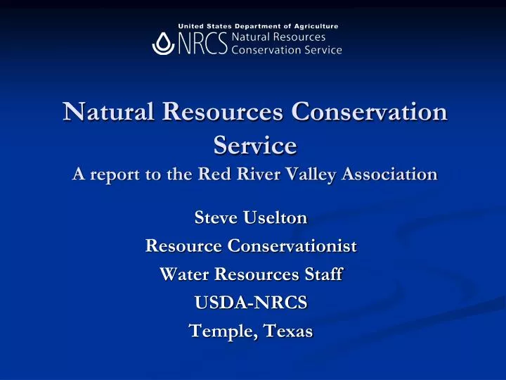 natural resources conservation service a report to the red river valley association