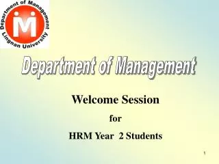Welcome Session for HRM Year 2 Students