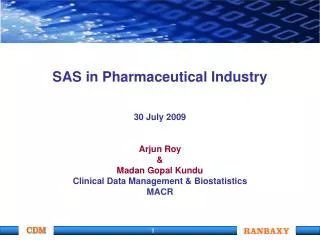 SAS in Pharmaceutical Industry