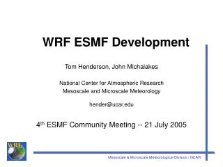 WRF ESMF Development