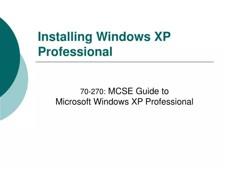 installing windows xp professional