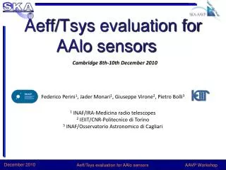 Aeff / Tsys evaluation for AAlo sensors