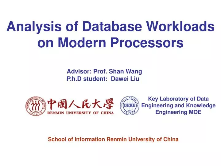 analysis of database workloads on modern processors
