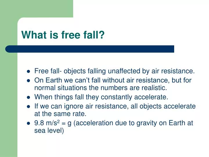 Free Fall & Air Resistance  Formula, Force & Examples - Lesson