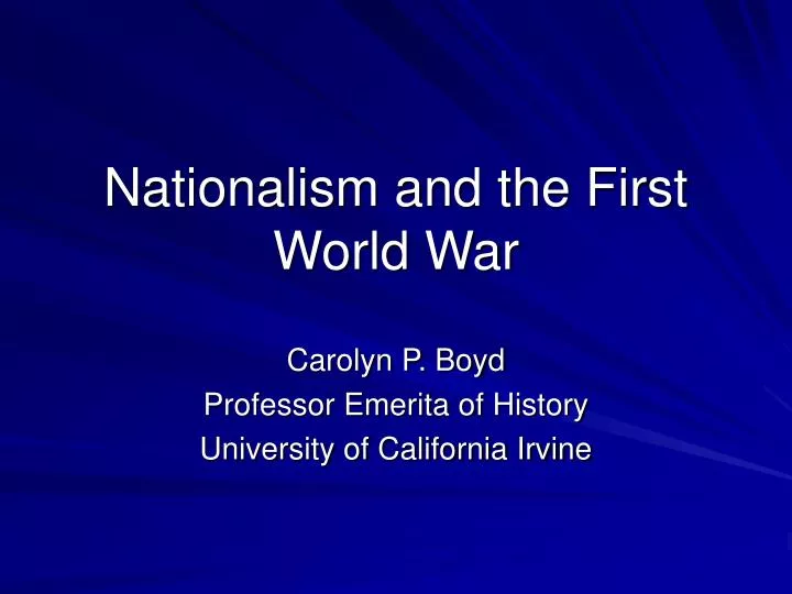 nationalism and the first world war