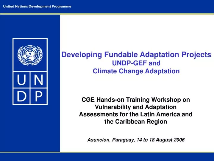 developing fundable adaptation projects undp gef and climate change adaptation