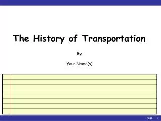 The History of Transportation