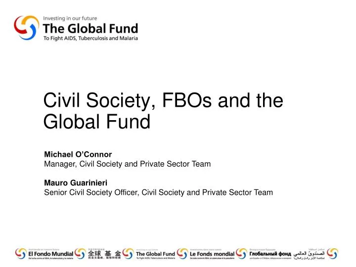 civil society fbos and the global fund