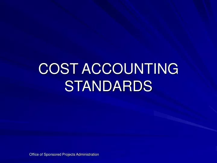 cost accounting standards
