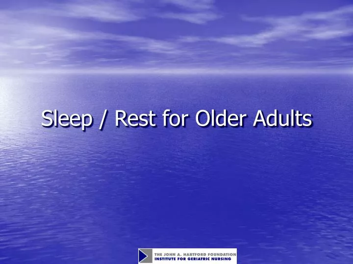 sleep rest for older adults
