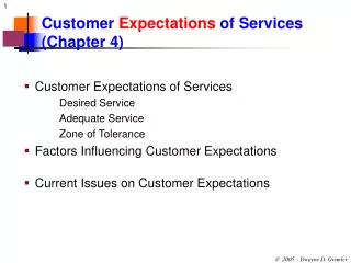 Customer Expectations of Services (Chapter 4)
