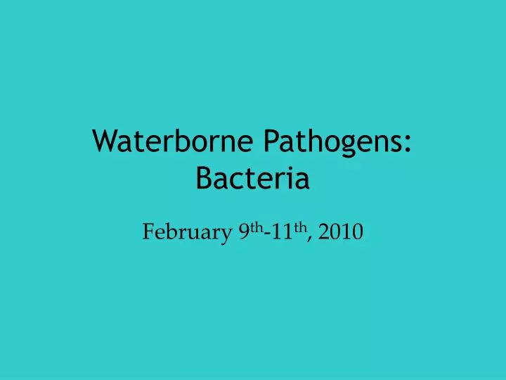waterborne pathogens bacteria