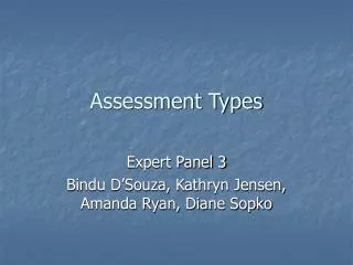 Assessment Types