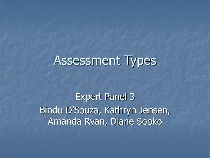 assessment types