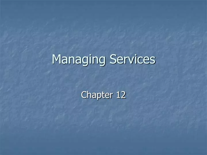managing services