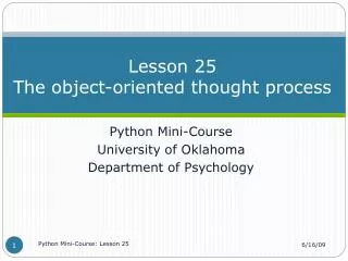Lesson 25 The object-oriented thought process