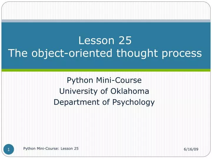 lesson 25 the object oriented thought process