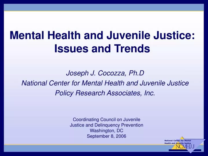mental health and juvenile justice issues and trends