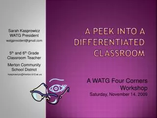 A Peek Into a Differentiated Classroom