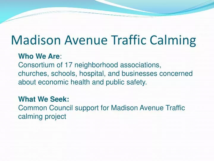 madison avenue traffic calming